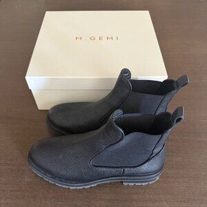 M. Gemi The Noemi Italian Chelsea Black Leather Boots with Original Box 42/11